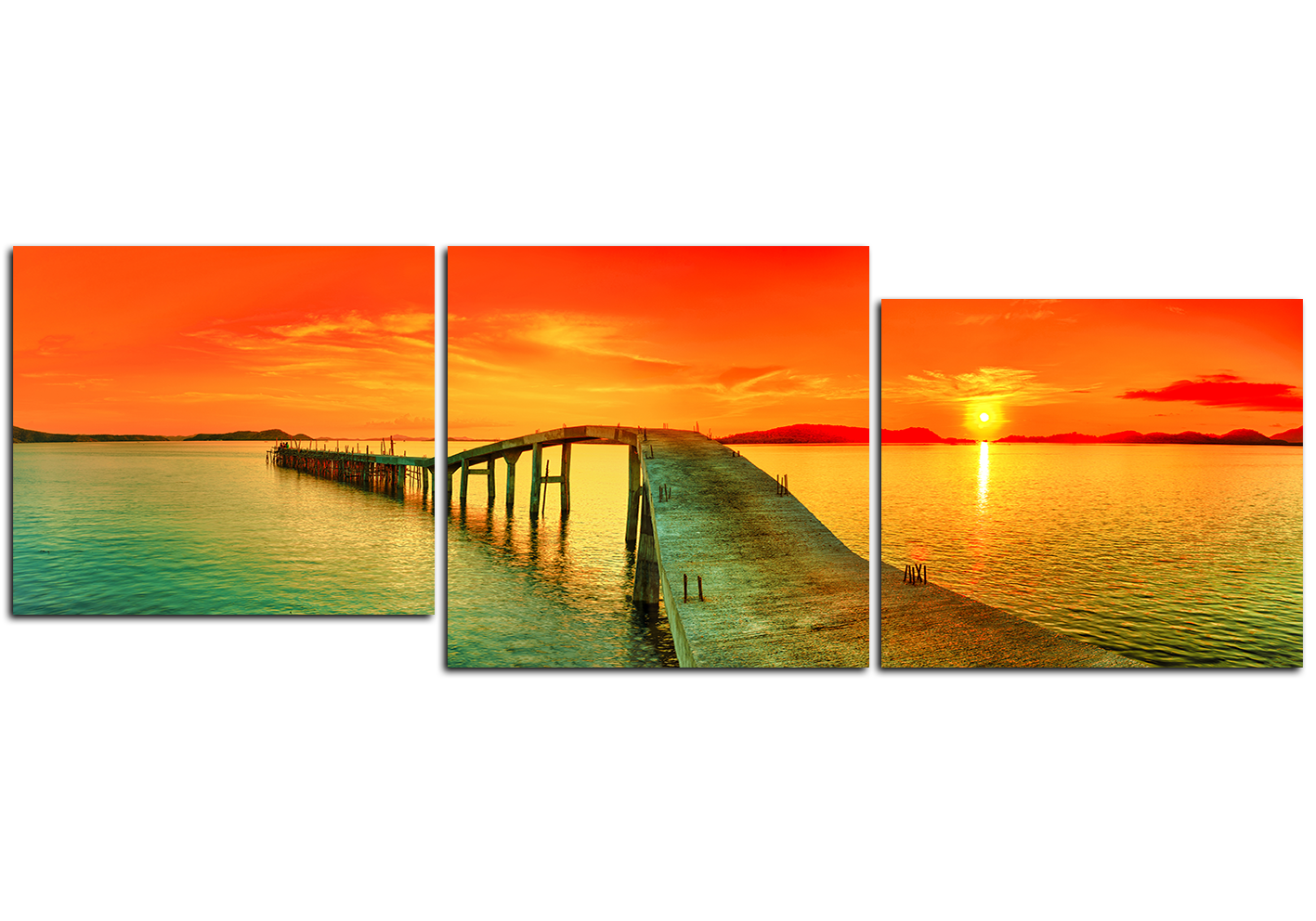 Obraz na plátně - Molo na moři - panoráma Obraz na plátně - Molo na moři - panoráma